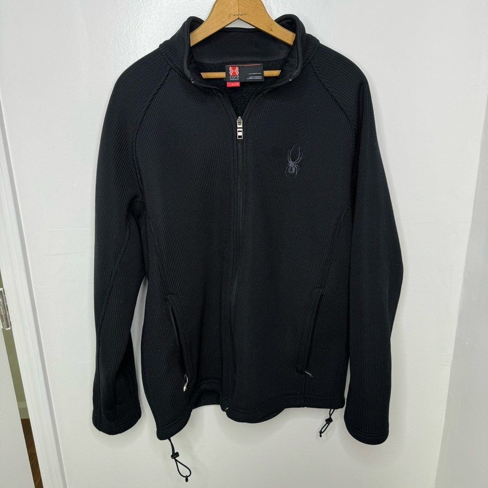 SPYDER Black Full Zip Fleece Sweatshirt Size XL